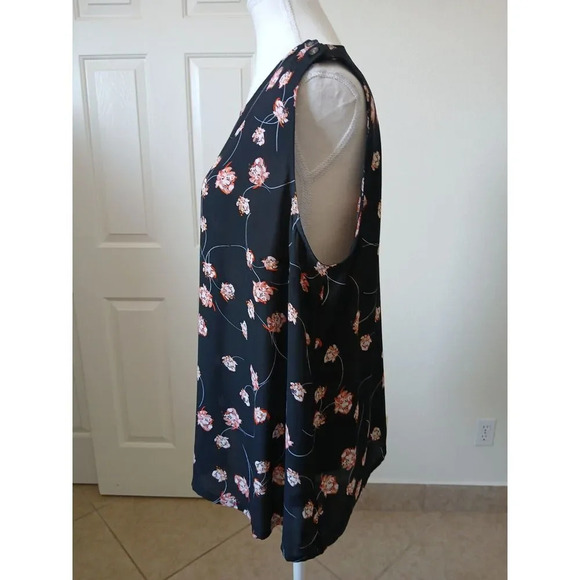 Who What Wear Size M Tank Top Sleeveless Black Floral - Picture 4 of 10